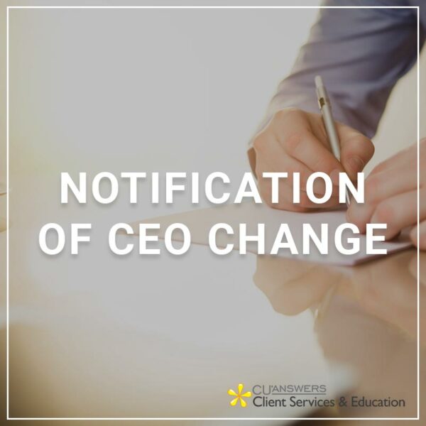 Notification of CEO Change