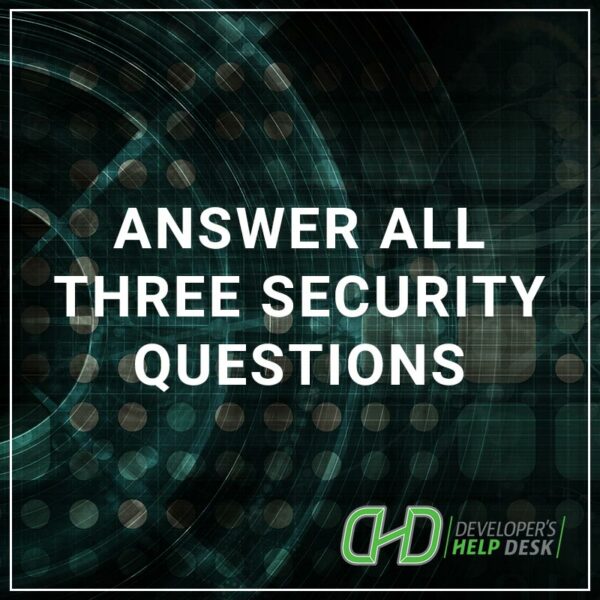 Answer All Three Security Questions