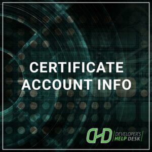 Certificate Account Info
