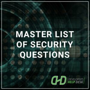 Master List of Security Questions