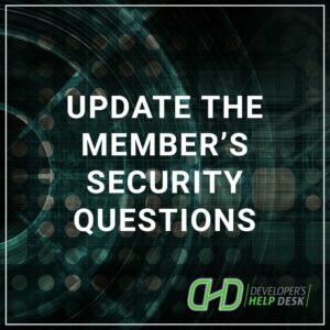 Update the Member's Security Questions