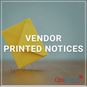 Vendor Printed Notices