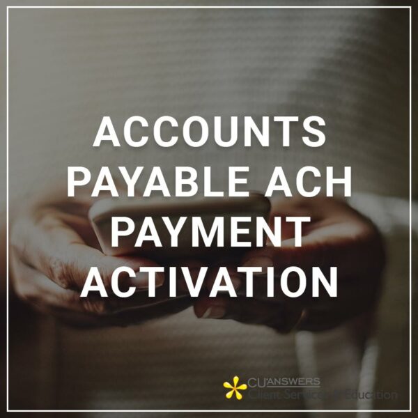 Accounts Payable ACH Payment Activation