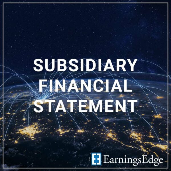 Subsidiary Financial Statement